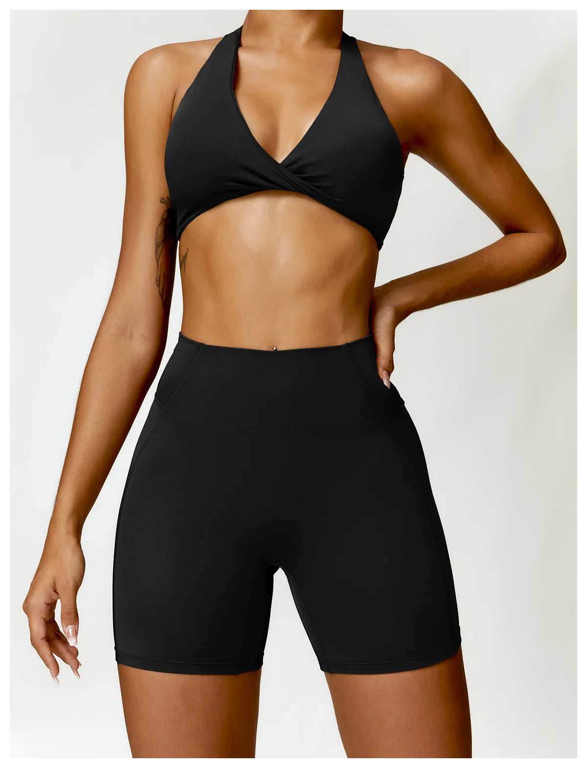 Seamless Yoga Set for Women - High-Waist Leggings & Push-Up Bra - Gym Workout Clothes