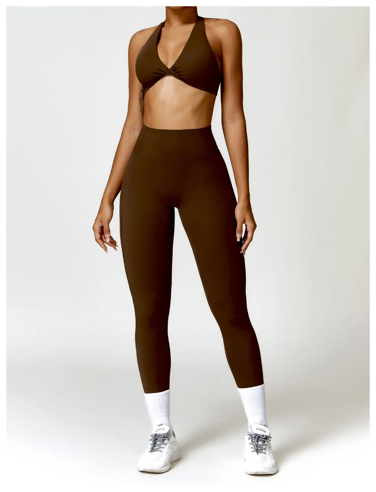 Seamless Yoga Set for Women - High-Waist Leggings & Push-Up Bra - Gym Workout Clothes