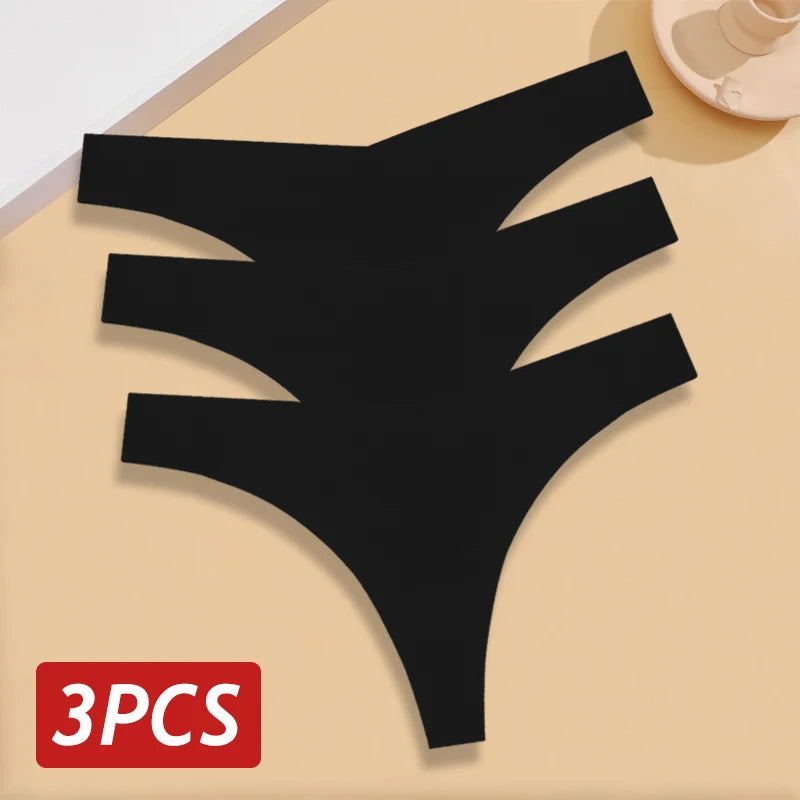 Seamless Panties Set - 3Pcs/ Set - Ultra-thin - V-Waist - Thongs - G-String - Lingerie - Underwear