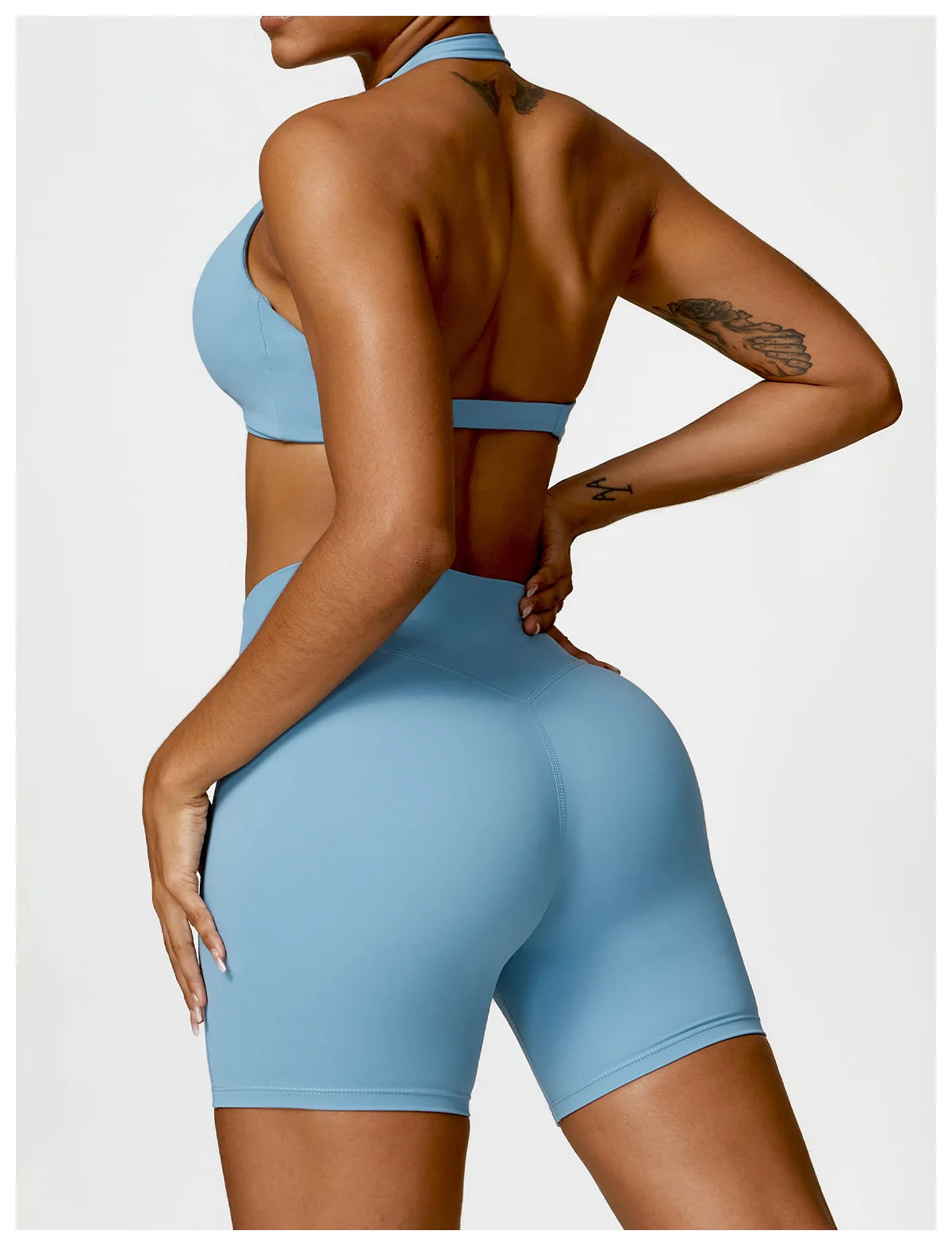 Seamless Yoga Set for Women - High-Waist Leggings & Push-Up Bra - Gym Workout Clothes