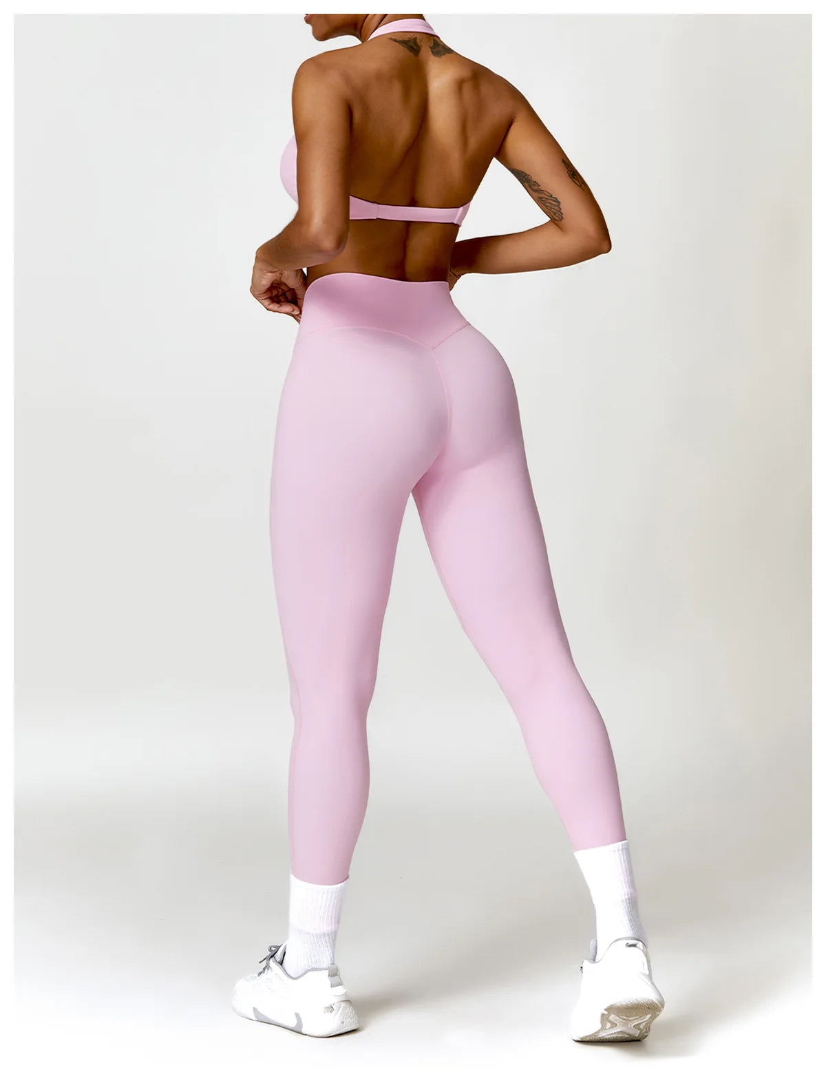 Seamless Yoga Set for Women - High-Waist Leggings & Push-Up Bra - Gym Workout Clothes