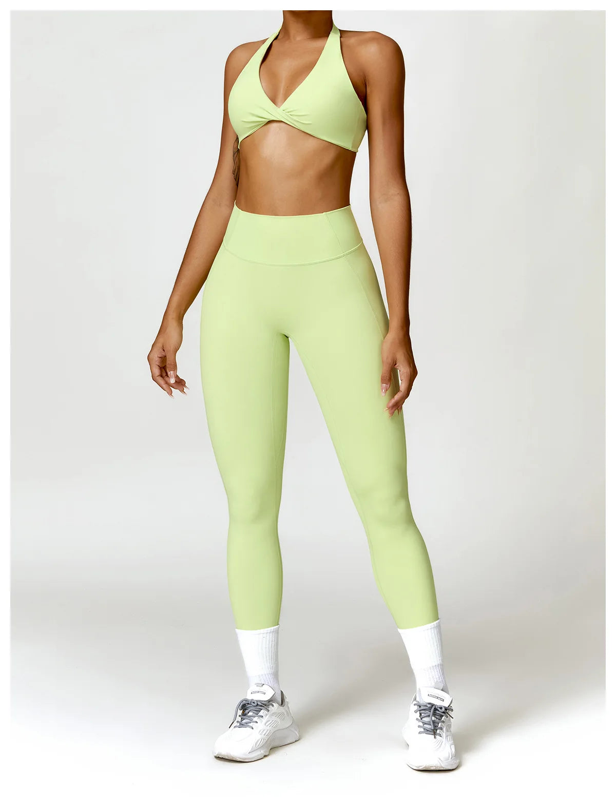 Seamless Yoga Set for Women - High-Waist Leggings & Push-Up Bra - Gym Workout Clothes