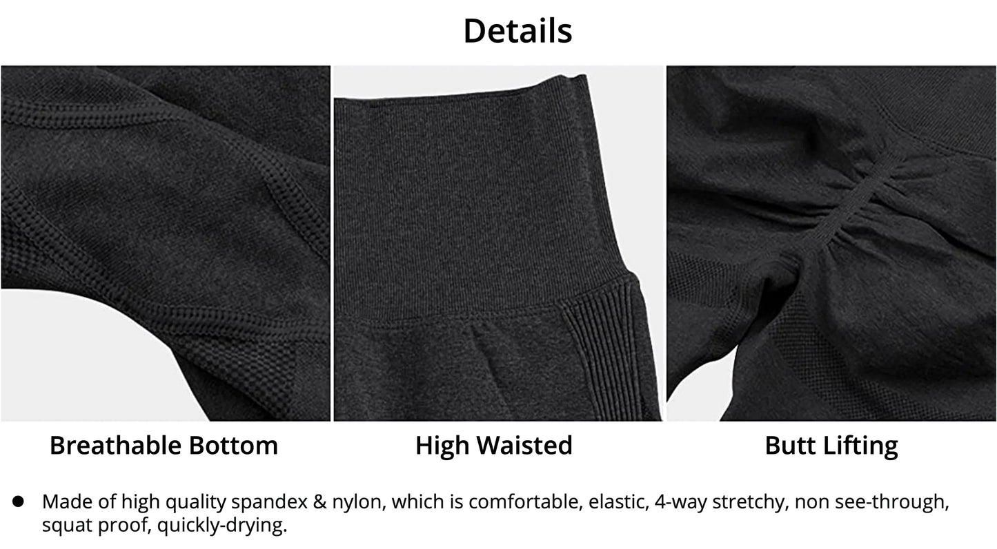 Seamless Sports Leggings for Women - High-Waist Workout Scrunch Leggings