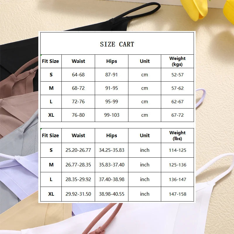 Size chart for clothing with waist, hips, unit, and weight measurements.