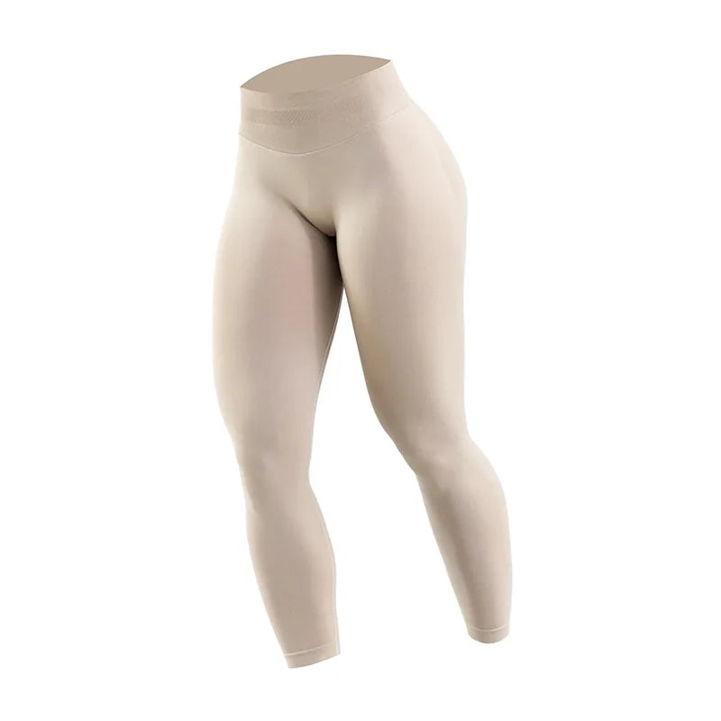 Beige leggings on a white background