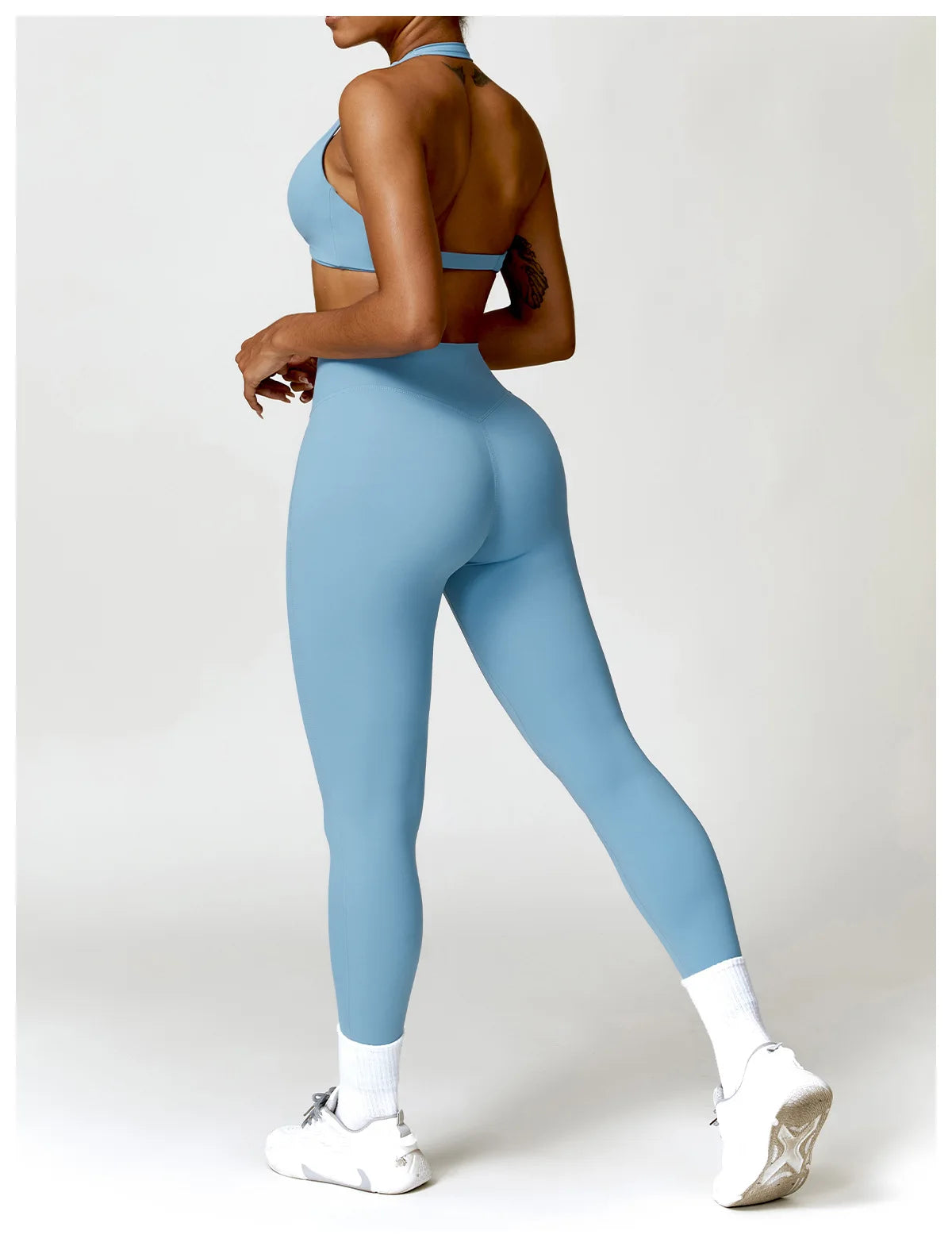 Seamless Yoga Set for Women - High-Waist Leggings & Push-Up Bra - Gym Workout Clothes