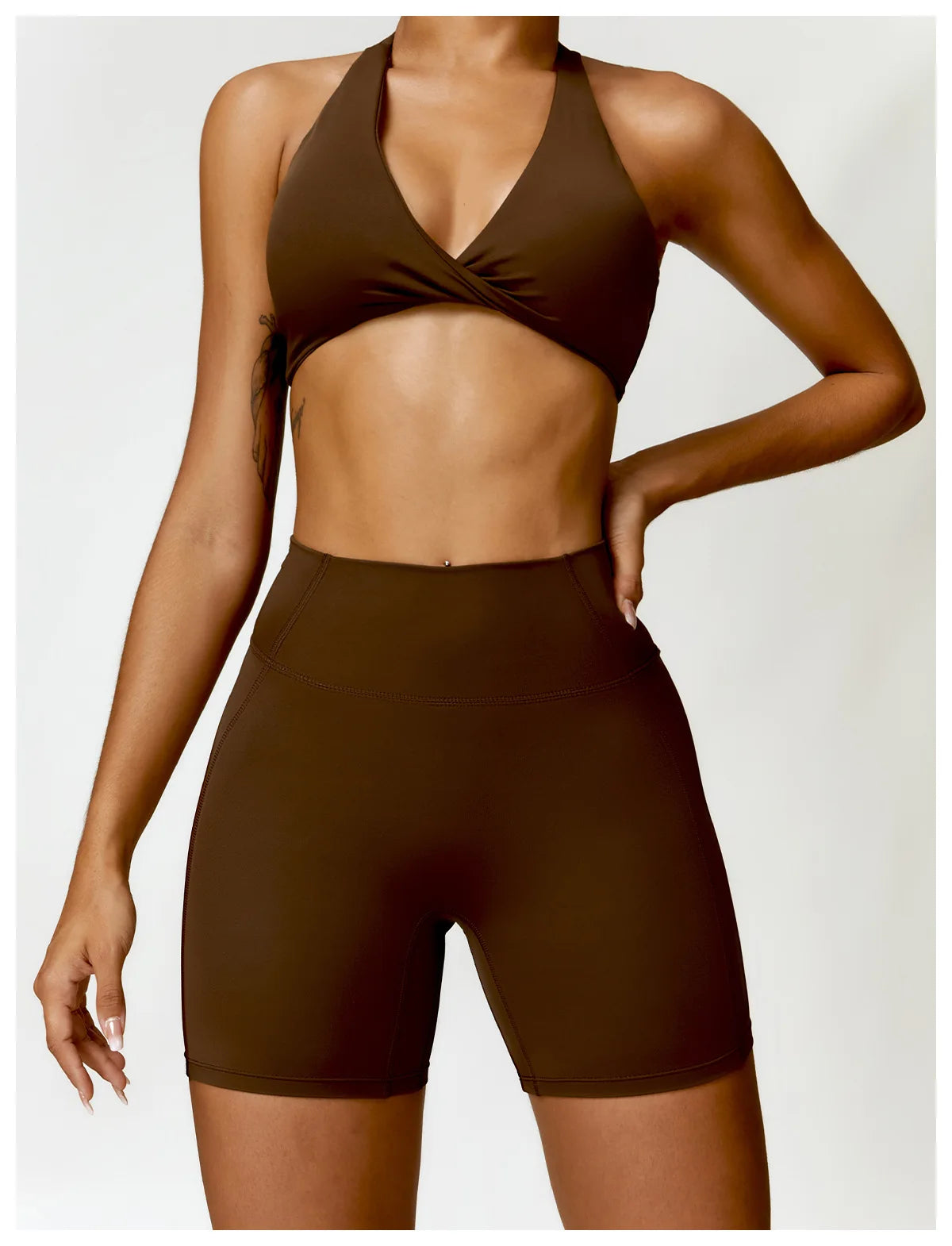 Seamless Yoga Set for Women - High-Waist Leggings & Push-Up Bra - Gym Workout Clothes