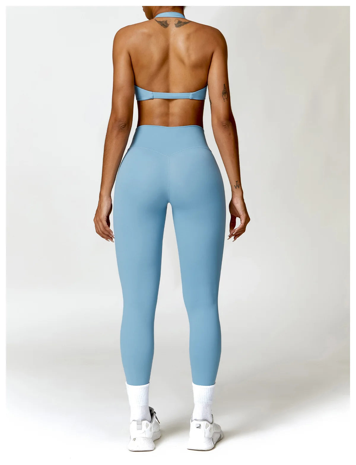 Seamless Yoga Set for Women - High-Waist Leggings & Push-Up Bra - Gym Workout Clothes