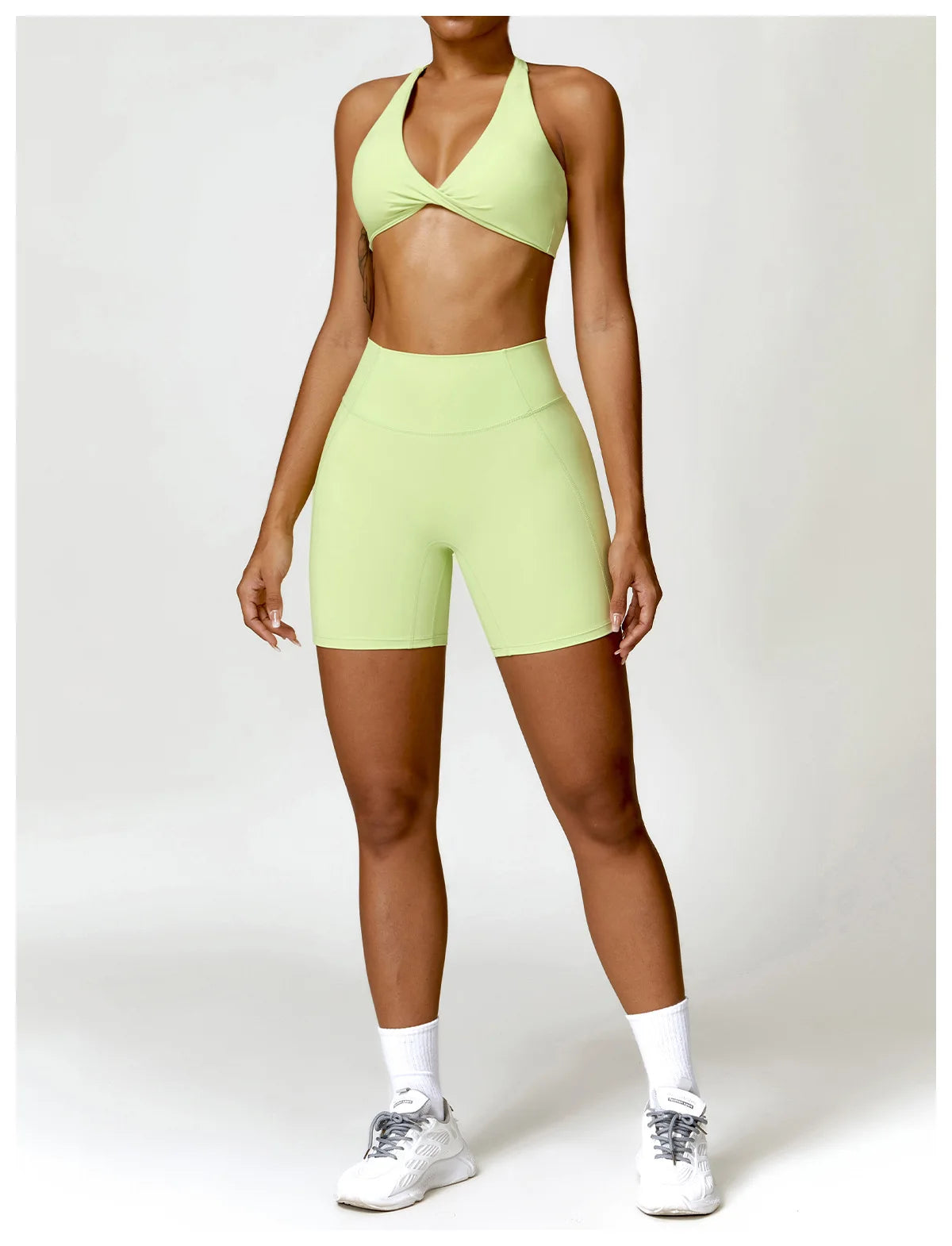 Seamless Yoga Set for Women - High-Waist Leggings & Push-Up Bra - Gym Workout Clothes