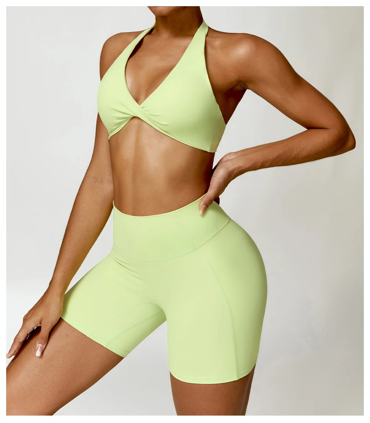 Seamless Yoga Set for Women - High-Waist Leggings & Push-Up Bra - Gym Workout Clothes