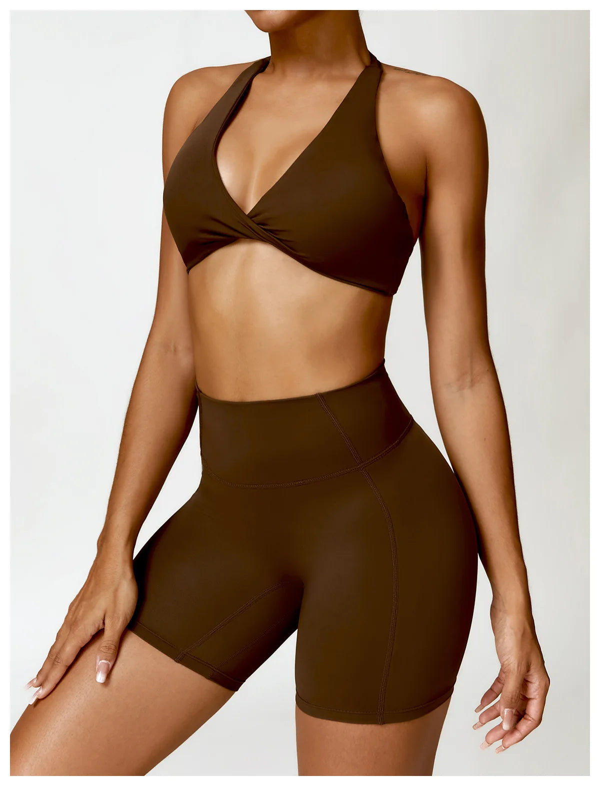Seamless Yoga Set for Women - High-Waist Leggings & Push-Up Bra - Gym Workout Clothes