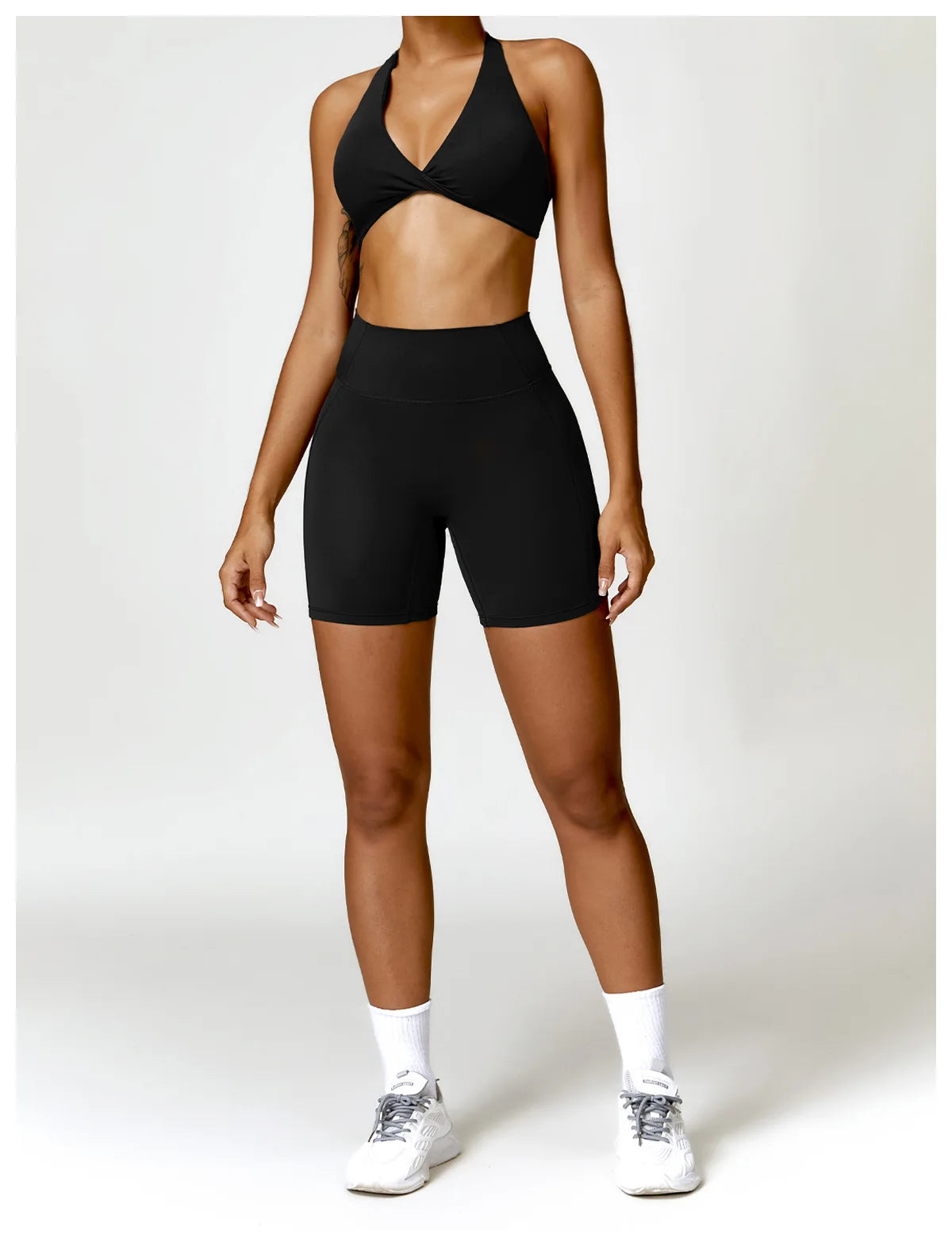 Seamless Yoga Set for Women - High-Waist Leggings & Push-Up Bra - Gym Workout Clothes