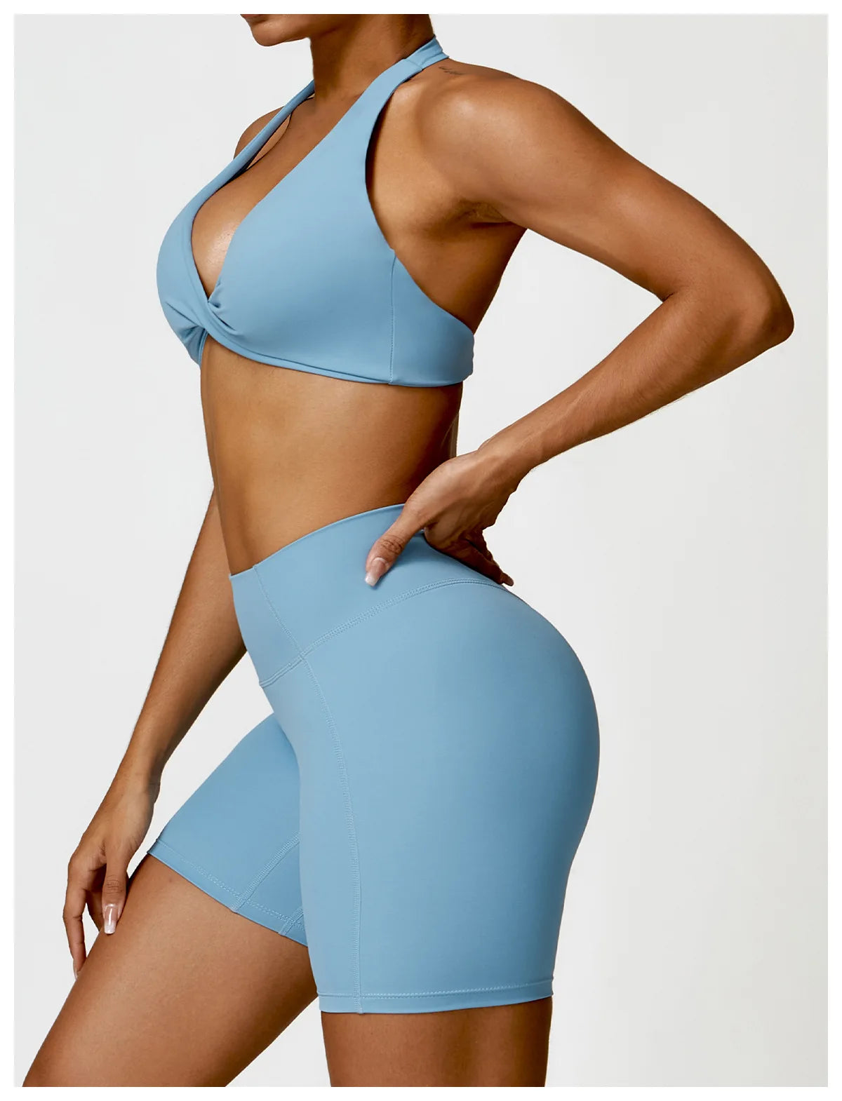 Seamless Yoga Set for Women - High-Waist Leggings & Push-Up Bra - Gym Workout Clothes