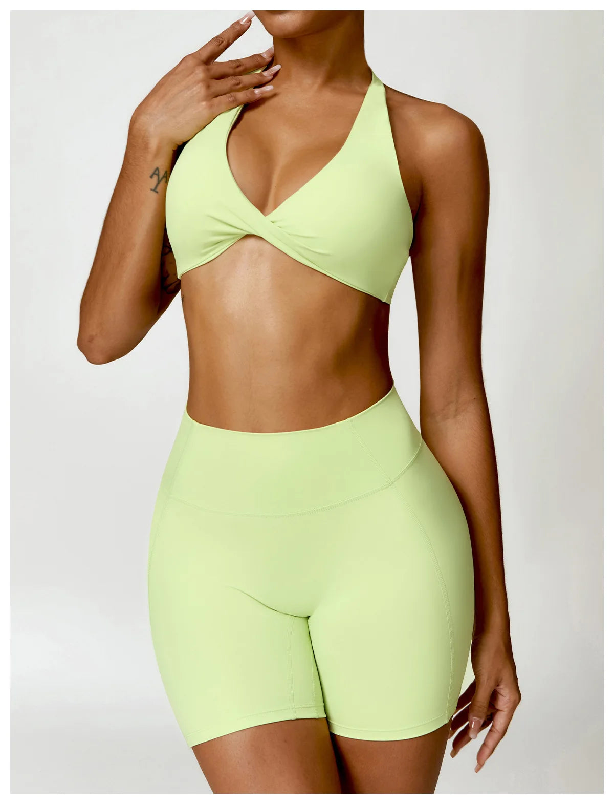 Seamless Yoga Set for Women - High-Waist Leggings & Push-Up Bra - Gym Workout Clothes