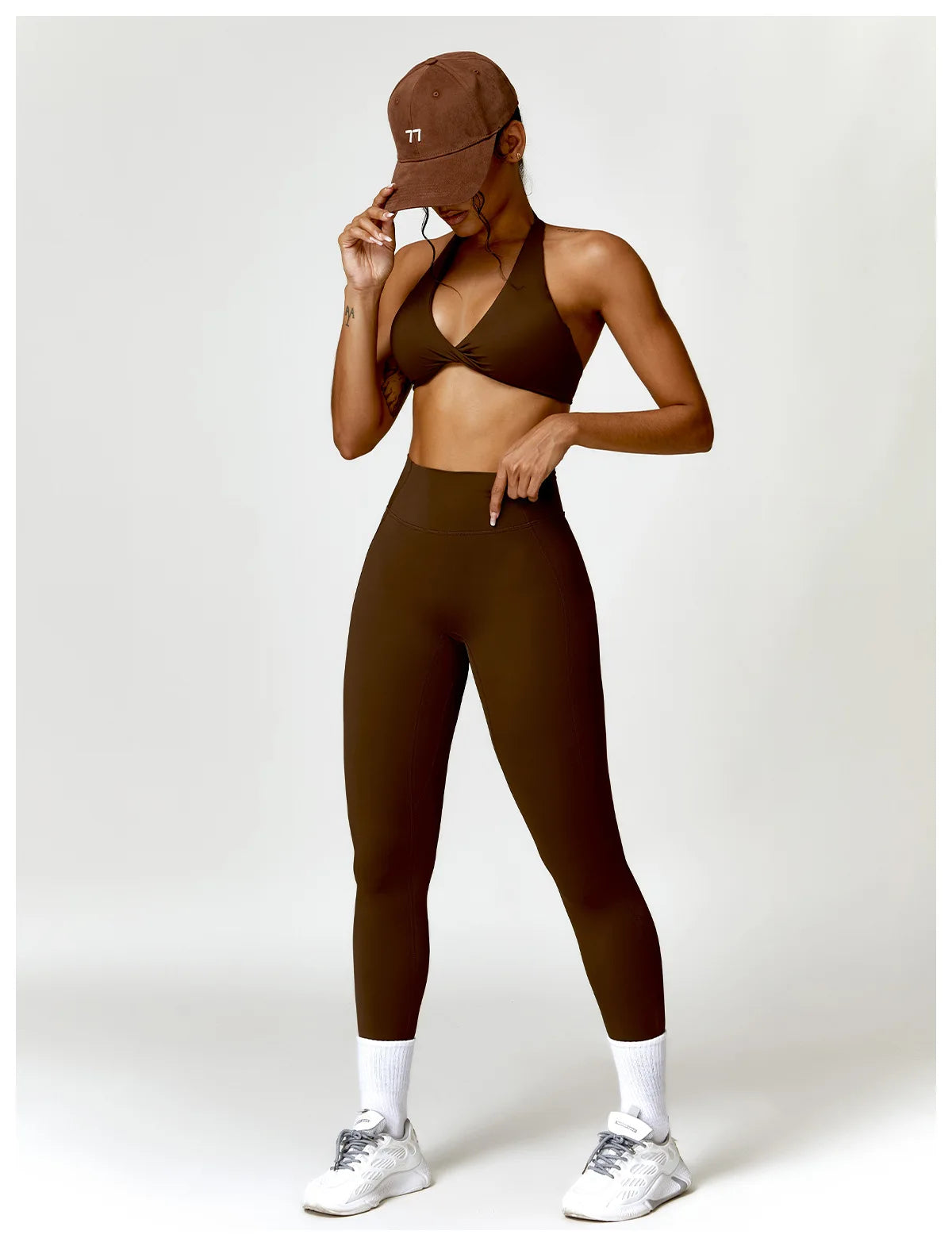 Seamless Yoga Set for Women - High-Waist Leggings & Push-Up Bra - Gym Workout Clothes