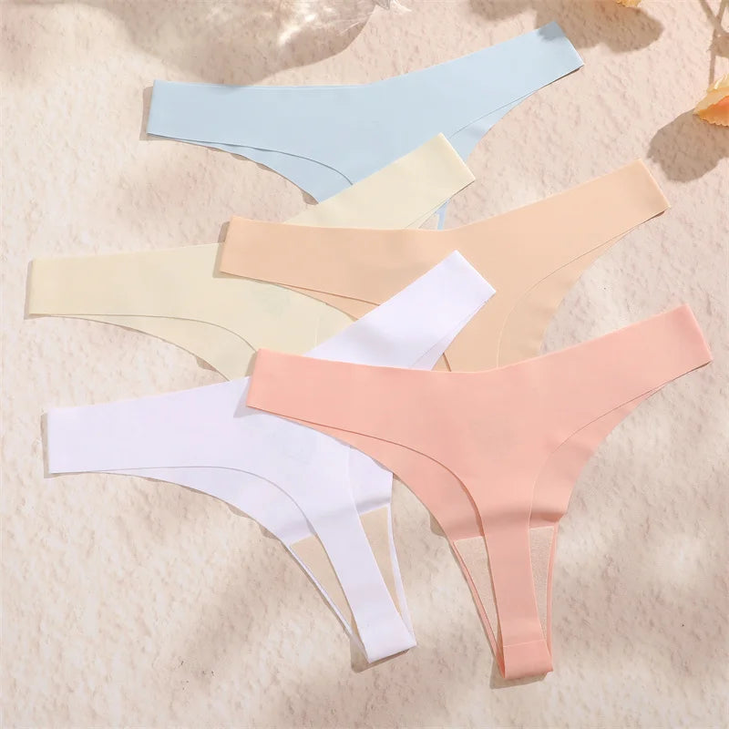 Seamless Panties Set - 3Pcs/ Set - Ultra-thin - V-Waist - Thongs - G-String - Lingerie - Underwear