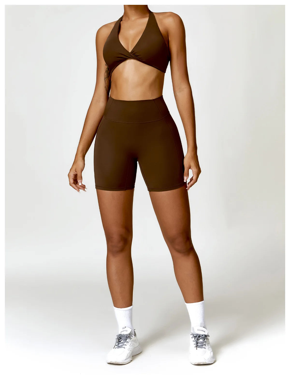 Seamless Yoga Set for Women - High-Waist Leggings & Push-Up Bra - Gym Workout Clothes