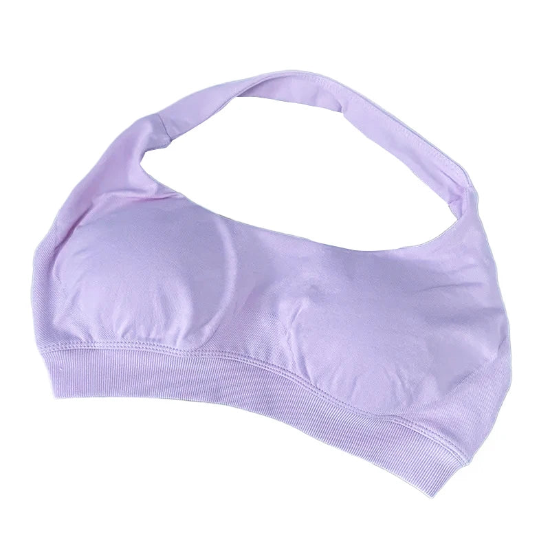 Purple sports bra on a white background