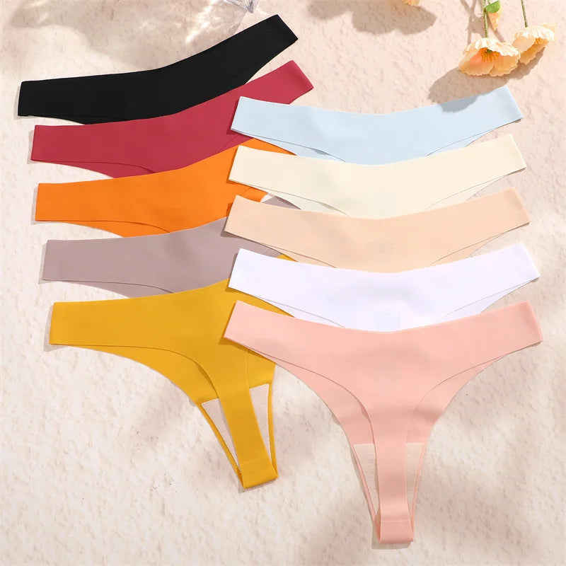 Seamless Panties Set - 3Pcs/ Set - Ultra-thin - V-Waist - Thongs - G-String - Lingerie - Underwear