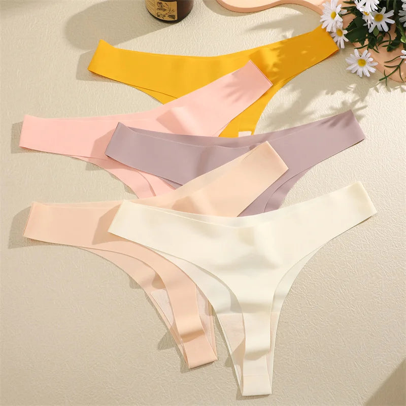 Seamless Panties Set - 3Pcs/ Set - Ultra-thin - V-Waist - Thongs - G-String - Lingerie - Underwear