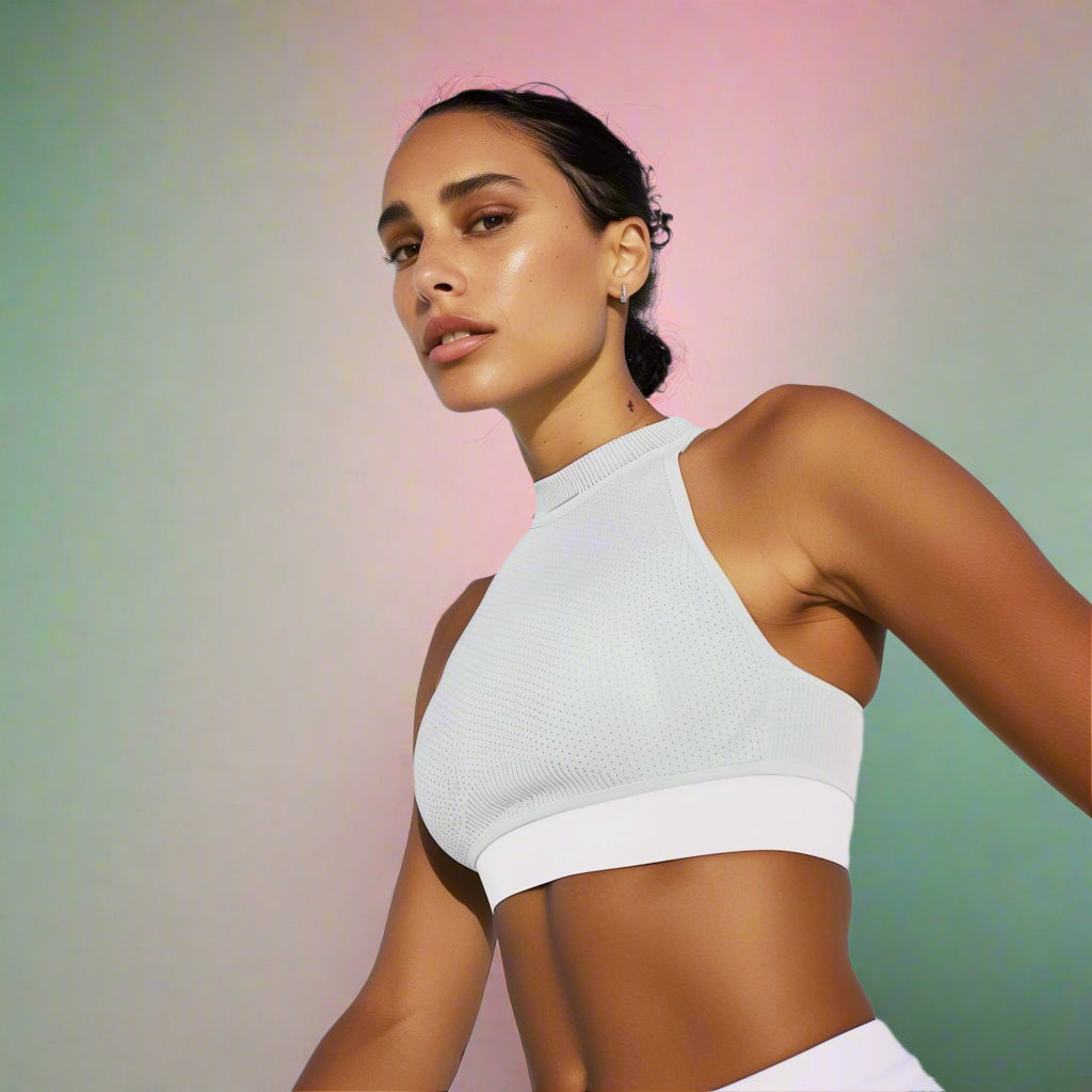 White Top Yoga Sports Bra women